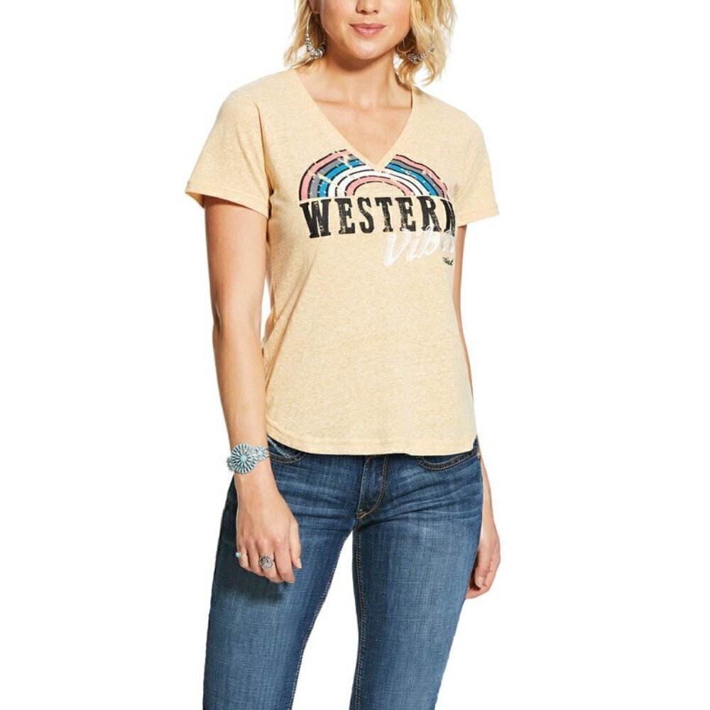Ariat Western Vibes v neck t shirt size S